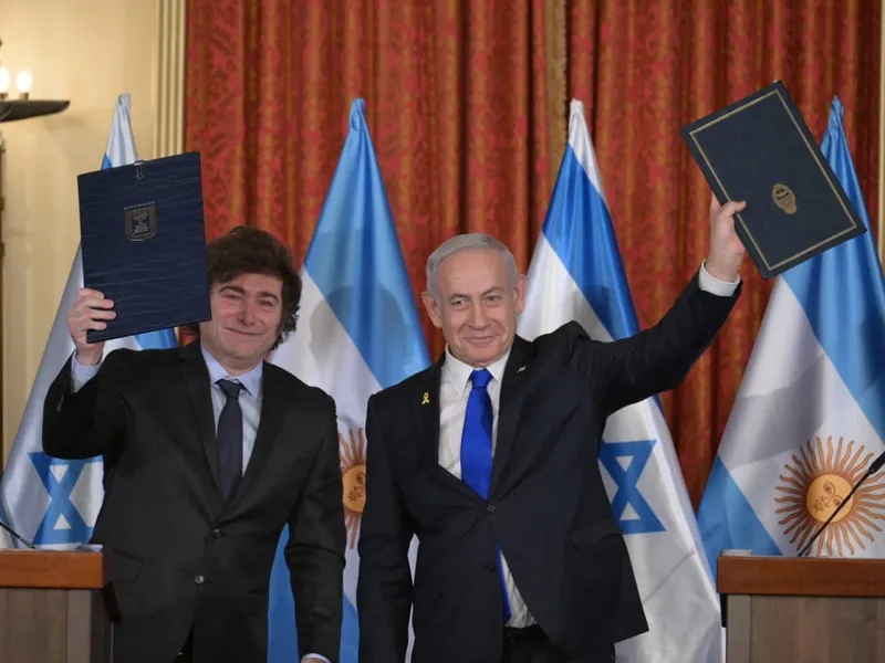 President Javier Milei and Prime Minister Benjamin Netanyahu. Credit: GPO/Amos Ben Gershom.